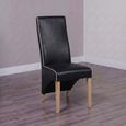 Wave Dining Chair - Set of 2 - Bone Contrast Piping Monaco Matt Noir