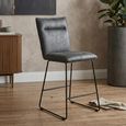 Clearance - Larson Dining Chair - Set of 2 - Grey - Fabric and Metal - A611