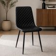 Dining Chairs - Set of 4 - Faux Leather - Black