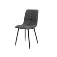 Dining Chairs - Set of 4 - Faux Leather - Charcoal