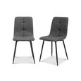 Dining Chairs - Set of 4 - Faux Leather - Charcoal
