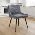 Malmo Dining Chair - Set of 2 - Grey Fabric