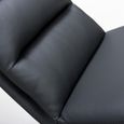 Nobo Swivel Dining Chair - Set of 2 - Grey Faux Leather - Black Legs