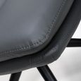 Nobo Swivel Dining Chair - Set of 2 - Grey Faux Leather - Black Legs