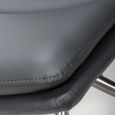 Nobo Swivel Dining Chair - Set of 2 - Grey Faux Leather - Chrome Legs