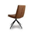 Nobo Swivel Dining Chair - Set of 2 - Tan Faux Leather - Black Legs