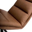 Nobo Swivel Dining Chair - Set of 2 - Tan Faux Leather - Black Legs