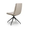 Nobo Swivel Dining Chair - Set of 2 - Taupe Faux Leather - Black Legs