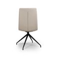 Nobo Swivel Dining Chair - Set of 2 - Taupe Faux Leather - Black Legs