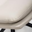 Nobo Swivel Dining Chair - Set of 2 - Taupe Faux Leather - Black Legs