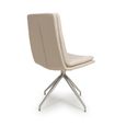 Nobo Swivel Dining Chair - Set of 2 - Taupe Faux Leather - Chrome Legs