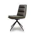 Nobo Swivel Dining Chair - Set of 2 - Truffle Faux Leather - Black Legs