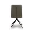 Nobo Swivel Dining Chair - Set of 2 - Truffle Faux Leather - Black Legs