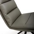 Nobo Swivel Dining Chair - Set of 2 - Truffle Faux Leather - Black Legs