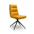 Nobo Swivel Dining Chair - Set of 2 - Yellow Faux Leather - Black Legs