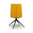 Nobo Swivel Dining Chair - Set of 2 - Yellow Faux Leather - Black Legs