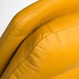 Nobo Swivel Dining Chair - Set of 2 - Yellow Faux Leather - Black Legs