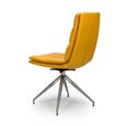 Nobo Swivel Dining Chair - Set of 2 - Yellow Faux Leather - Chrome Legs