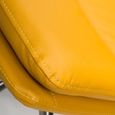 Nobo Swivel Dining Chair - Set of 2 - Yellow Faux Leather - Chrome Legs