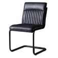 Baltic Dining Chairs - Set of 2 - Cantilever - Dark Grey Faux Leather