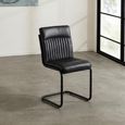 Baltic Dining Chairs - Set of 2 - Cantilever - Dark Grey Faux Leather