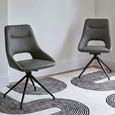 Ace Swivel Dining Chair - Set of 2 - Grey Faux Leather