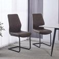 Charlie Cantilever Dining Chair - Set of 2 - Grey Faux Leather