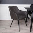 Charlie Dining Chair - Set of 2 - Grey Faux Leather