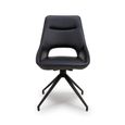Ace Swivel Dining Chair - Set of 2 - Black Faux Leather