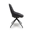 Ace Swivel Dining Chair - Set of 2 - Black Faux Leather