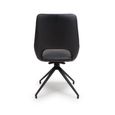 Ace Swivel Dining Chair - Set of 2 - Black Faux Leather