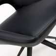 Ace Swivel Dining Chair - Set of 2 - Black Faux Leather