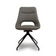 Ace Swivel Dining Chair - Set of 2 - Grey Faux Leather