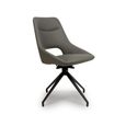 Ace Swivel Dining Chair - Set of 2 - Grey Faux Leather