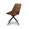 Ace Swivel Dining Chair - Set of 2 - Tan Faux Leather