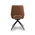 Ace Swivel Dining Chair - Set of 2 - Tan Faux Leather