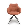 Boden Carver Dining Chair - Set of 2 - Brick Red Fabric