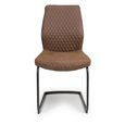 Charlie Cantilever Dining Chair - Set of 2 - Brown Faux Leather