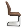 Charlie Cantilever Dining Chair - Set of 2 - Brown Faux Leather
