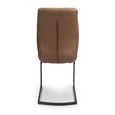 Charlie Cantilever Dining Chair - Set of 2 - Brown Faux Leather