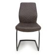 Charlie Cantilever Dining Chair - Set of 2 - Grey Faux Leather