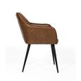 Charlie Dining Chair - Set of 2 - Brown Faux Leather