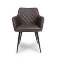 Charlie Dining Chair - Set of 2 - Grey Faux Leather