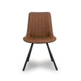 Miro Dining Chair - Set of 2 - Tan Brown Faux Leather