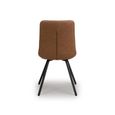 Miro Dining Chair - Set of 2 - Tan Brown Faux Leather