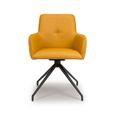 Nix Swivel Dining Chair - Set of 2 - Yellow Faux Leather