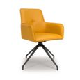 Nix Swivel Dining Chair - Set of 2 - Yellow Faux Leather