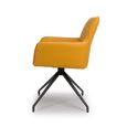 Nix Swivel Dining Chair - Set of 2 - Yellow Faux Leather
