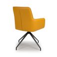 Nix Swivel Dining Chair - Set of 2 - Yellow Faux Leather
