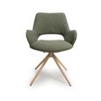 Perth Swivel Dining Chair - Set of 2 - Green Fabric